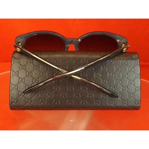 GUCCI PEARL GRAY GOLD GG 3833/F/S R4IHA ROUND CAT EYE 434093 SUNGLASSES ITALY main image 4
